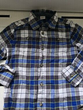 Gymboree Blue, White and Gray Plaid Button-Down Shirt